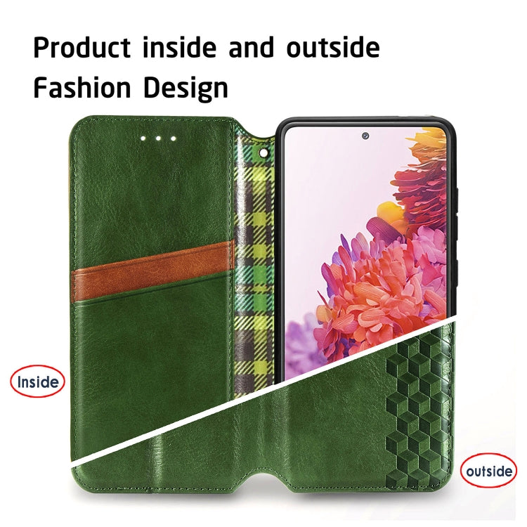 For Galaxy S20 FE(4G/5G) / S20 Lite Cubic Grid Pressed Horizontal Flip Magnetic PU Leather Case with Holder & Card Slots & Wallet