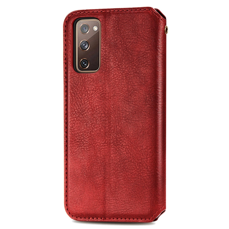 For Galaxy S20 FE(4G/5G) / S20 Lite Cubic Grid Pressed Horizontal Flip Magnetic PU Leather Case with Holder & Card Slots & Wallet