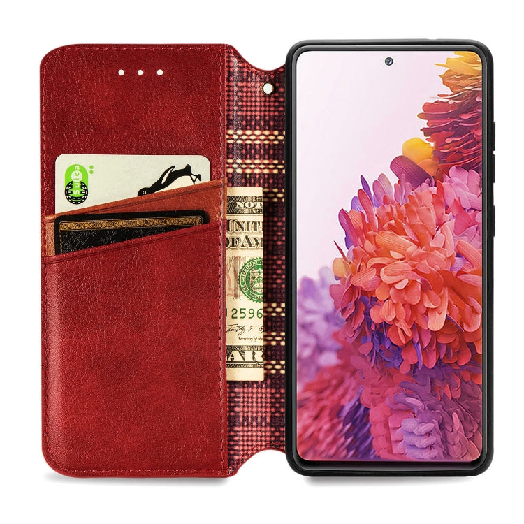 For Galaxy S20 FE(4G/5G) / S20 Lite Cubic Grid Pressed Horizontal Flip Magnetic PU Leather Case with Holder & Card Slots & Wallet