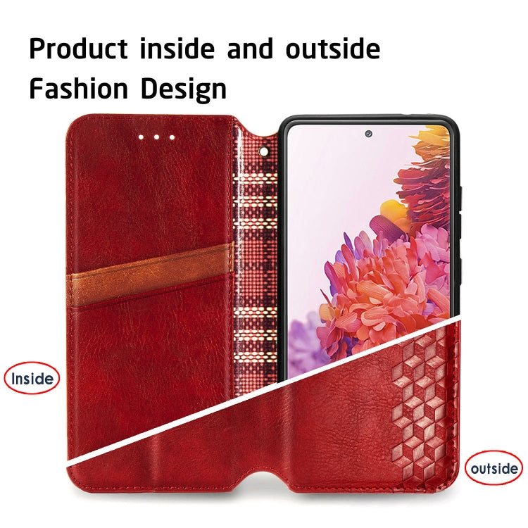 For Galaxy S20 FE(4G/5G) / S20 Lite Cubic Grid Pressed Horizontal Flip Magnetic PU Leather Case with Holder & Card Slots & Wallet