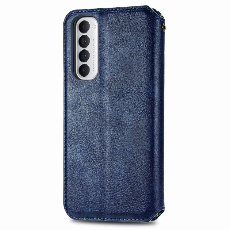 For Oppo Reno4 Pro 4G Cubic Grid Pressed Horizontal Flip Magnetic PU Leather Case with Holder & Card Slots & Wallet