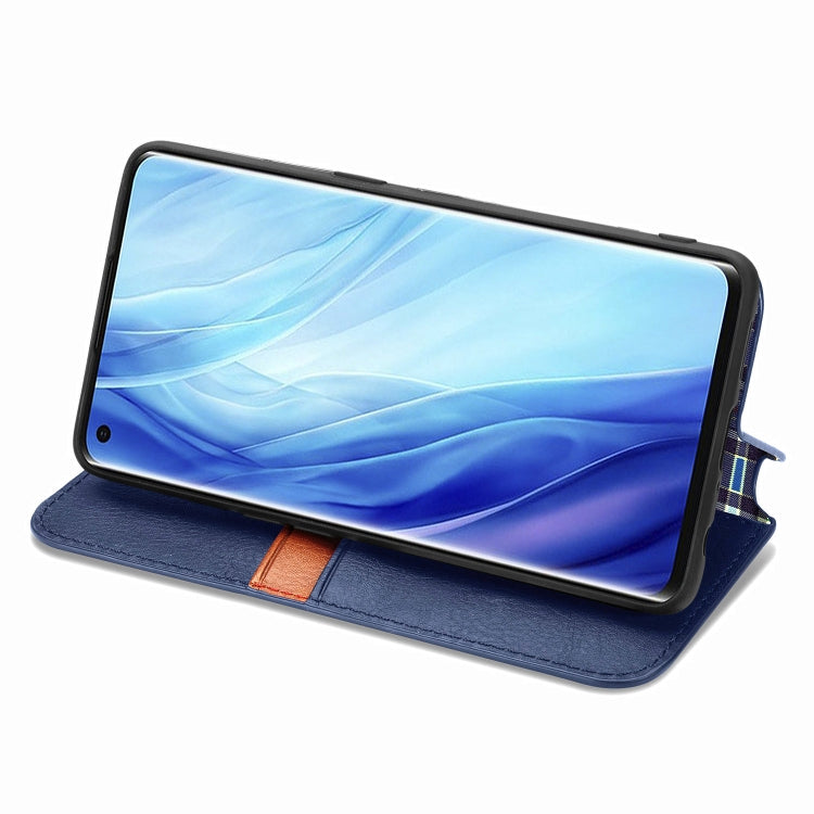 For Oppo Reno4 Pro 4G Cubic Grid Pressed Horizontal Flip Magnetic PU Leather Case with Holder & Card Slots & Wallet