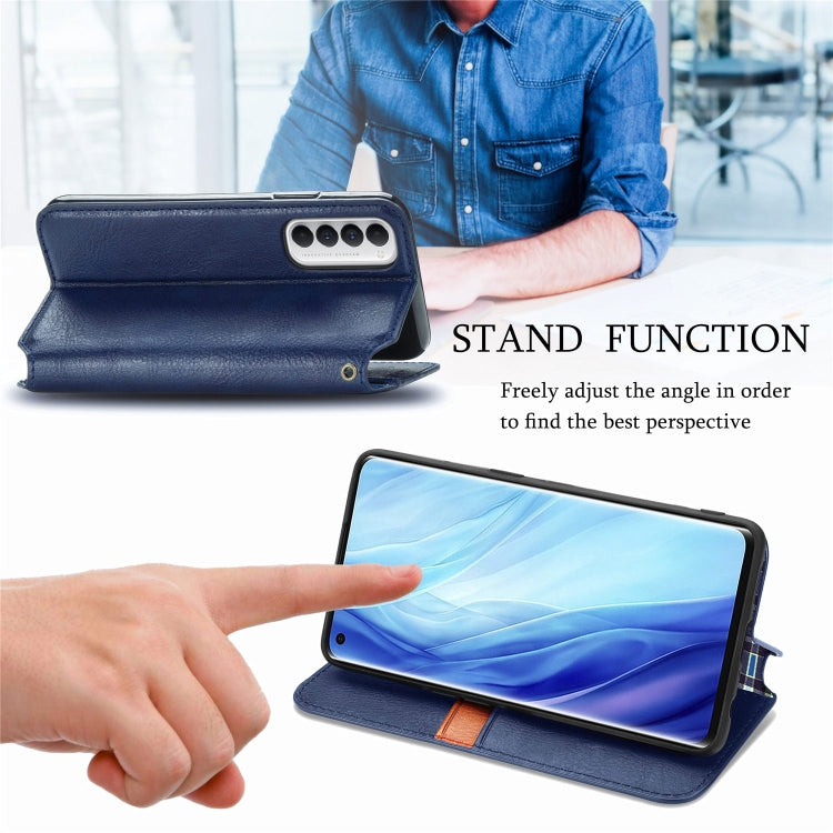 For Oppo Reno4 Pro 4G Cubic Grid Pressed Horizontal Flip Magnetic PU Leather Case with Holder & Card Slots & Wallet