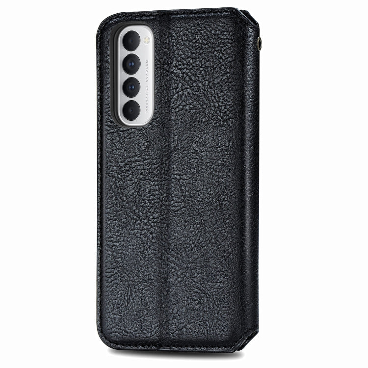 For Oppo Reno4 Pro 4G Cubic Grid Pressed Horizontal Flip Magnetic PU Leather Case with Holder & Card Slots & Wallet