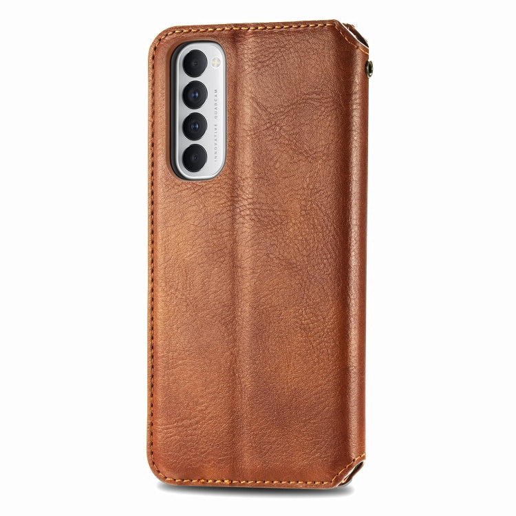 For Oppo Reno4 Pro 4G Cubic Grid Pressed Horizontal Flip Magnetic PU Leather Case with Holder & Card Slots & Wallet