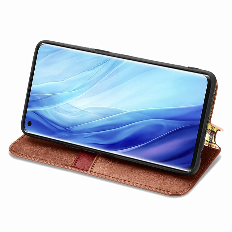 For Oppo Reno4 Pro 4G Cubic Grid Pressed Horizontal Flip Magnetic PU Leather Case with Holder & Card Slots & Wallet