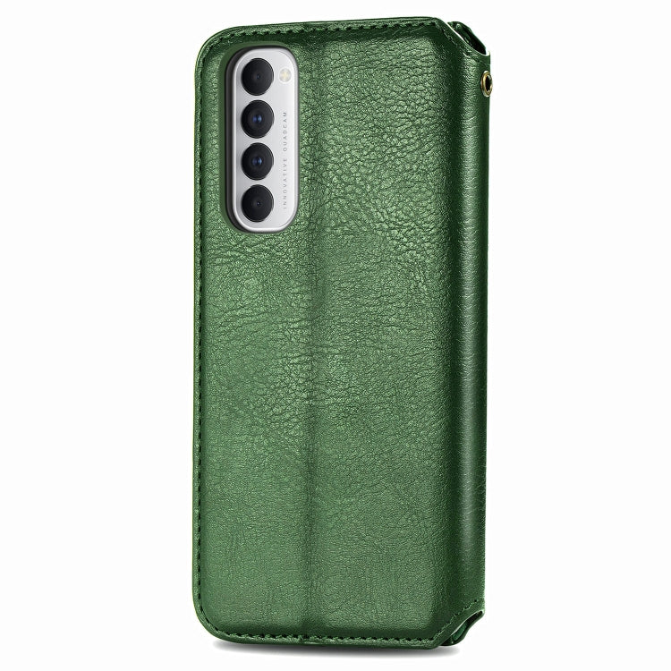 For Oppo Reno4 Pro 4G Cubic Grid Pressed Horizontal Flip Magnetic PU Leather Case with Holder & Card Slots & Wallet