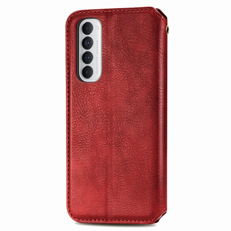 For Oppo Reno4 Pro 4G Cubic Grid Pressed Horizontal Flip Magnetic PU Leather Case with Holder & Card Slots & Wallet