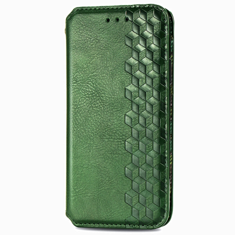 For Motorola Moto G9 Play Cubic Grid Pressed Horizontal Flip Magnetic PU Leather Case with Holder & Card Slots & Wallet