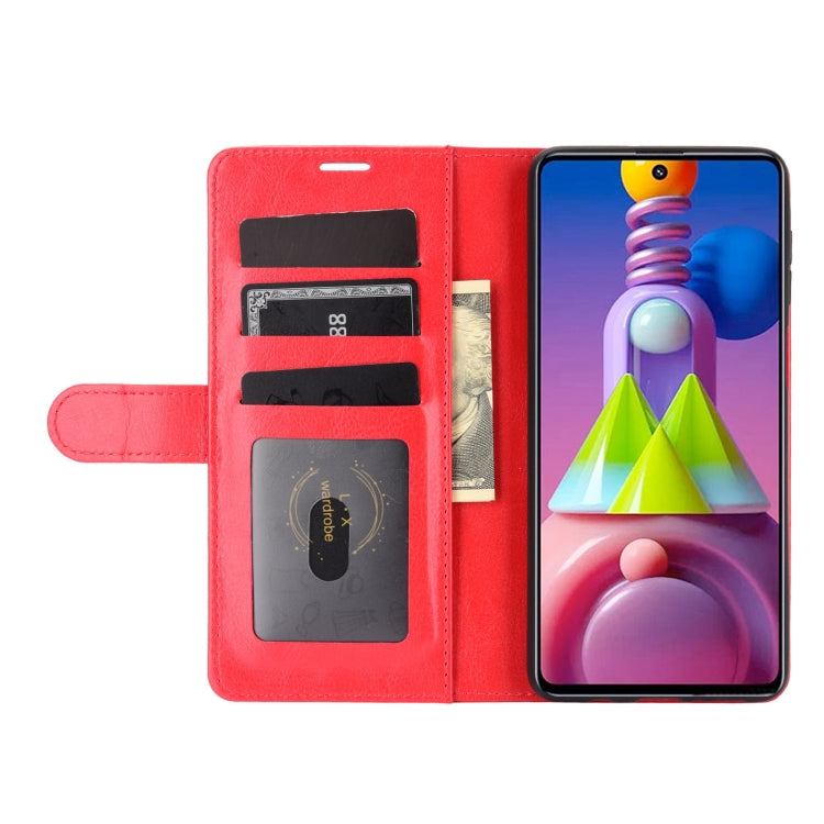 For Samsung Galaxy M51 (Side Fingerprint) R64 Texture Single Horizontal Flip Protective Case with Holder & Card Slots & Wallet & Photo Frame