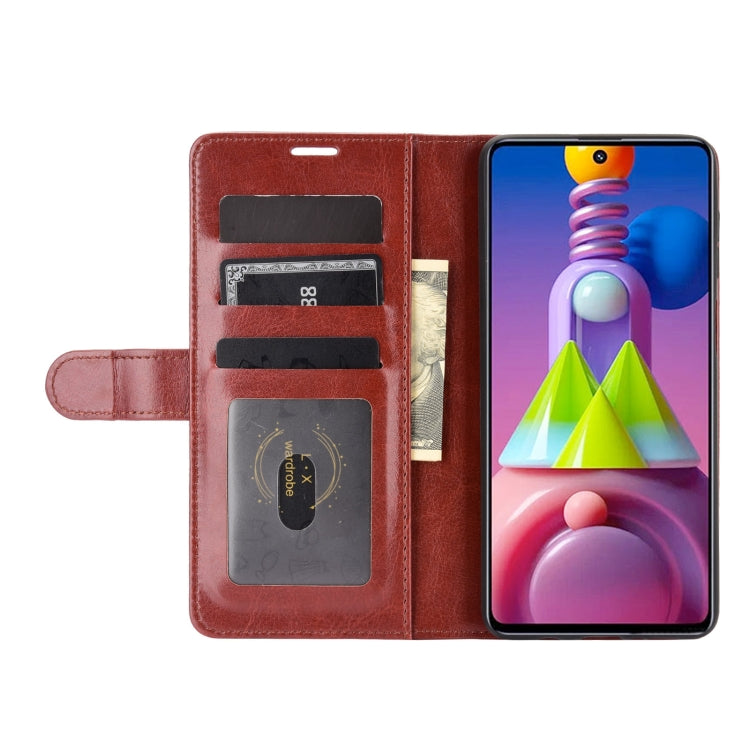 For Samsung Galaxy M51 (Side Fingerprint) R64 Texture Single Horizontal Flip Protective Case with Holder & Card Slots & Wallet & Photo Frame