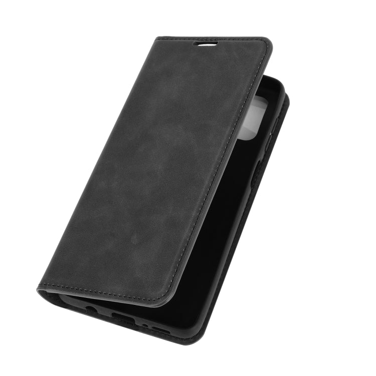 For Samsung Galaxy M51 (Side Fingerprint) Retro-skin Business Magnetic Suction Leather Case with Holder & Card Slots & Wallet