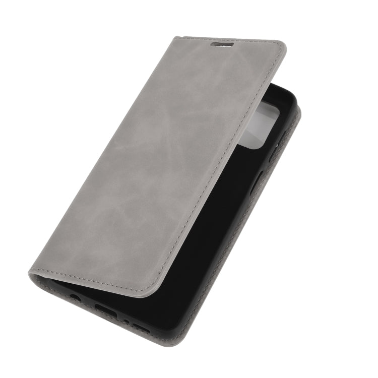 For Samsung Galaxy M51 (Side Fingerprint) Retro-skin Business Magnetic Suction Leather Case with Holder & Card Slots & Wallet
