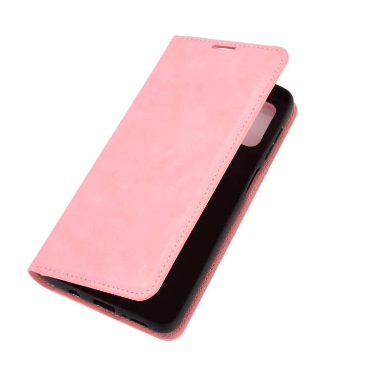 For Samsung Galaxy M51 (Side Fingerprint) Retro-skin Business Magnetic Suction Leather Case with Holder & Card Slots & Wallet