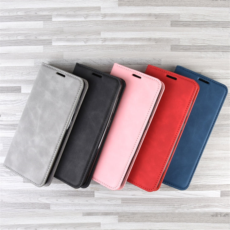 For Samsung Galaxy M51 (Side Fingerprint) Retro-skin Business Magnetic Suction Leather Case with Holder & Card Slots & Wallet