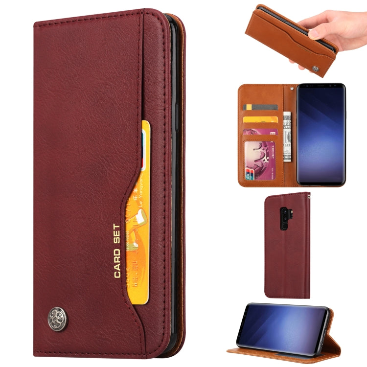 Knead Skin Texture Horizontal Flip Leather Case for Galaxy S9+, with Photo Frame & Holder & Card Slots & Wallet