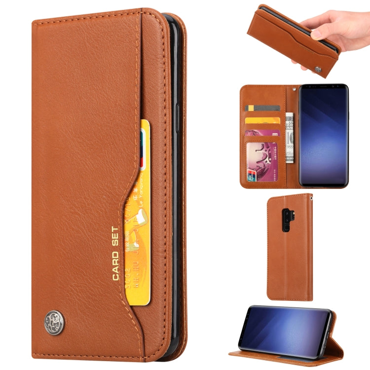 Knead Skin Texture Horizontal Flip Leather Case for Galaxy S9+, with Photo Frame & Holder & Card Slots & Wallet