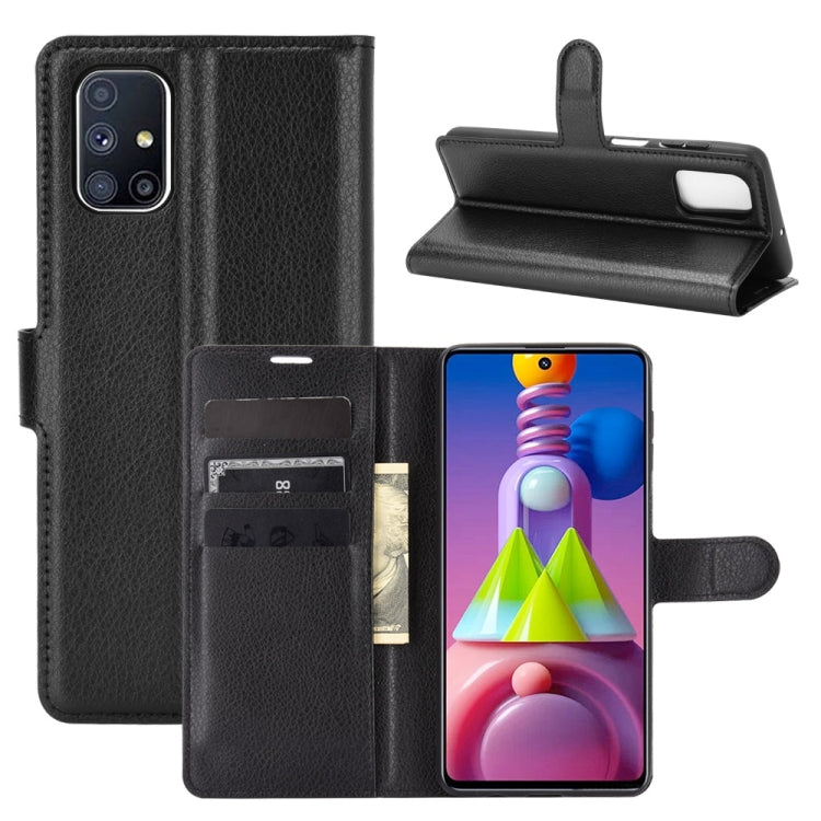 For Samsung Galaxy M51 (Side Fingerprint) Litchi Texture Horizontal Flip Protective Case with Holder & Card Slots & Wallet