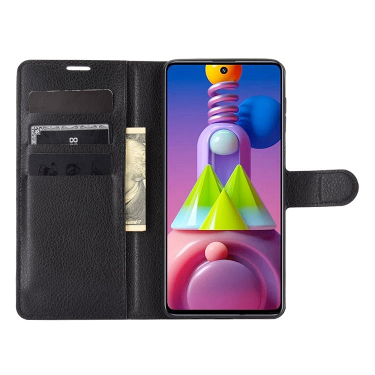 For Samsung Galaxy M51 (Side Fingerprint) Litchi Texture Horizontal Flip Protective Case with Holder & Card Slots & Wallet