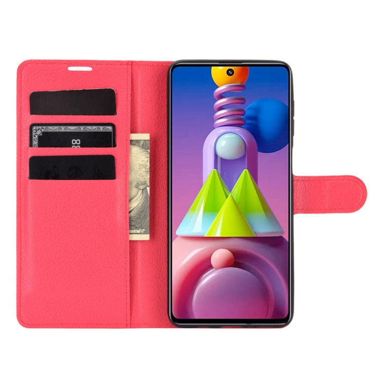 For Samsung Galaxy M51 (Side Fingerprint) Litchi Texture Horizontal Flip Protective Case with Holder & Card Slots & Wallet