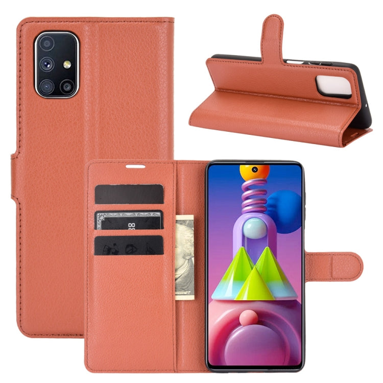 For Samsung Galaxy M51 (Side Fingerprint) Litchi Texture Horizontal Flip Protective Case with Holder & Card Slots & Wallet