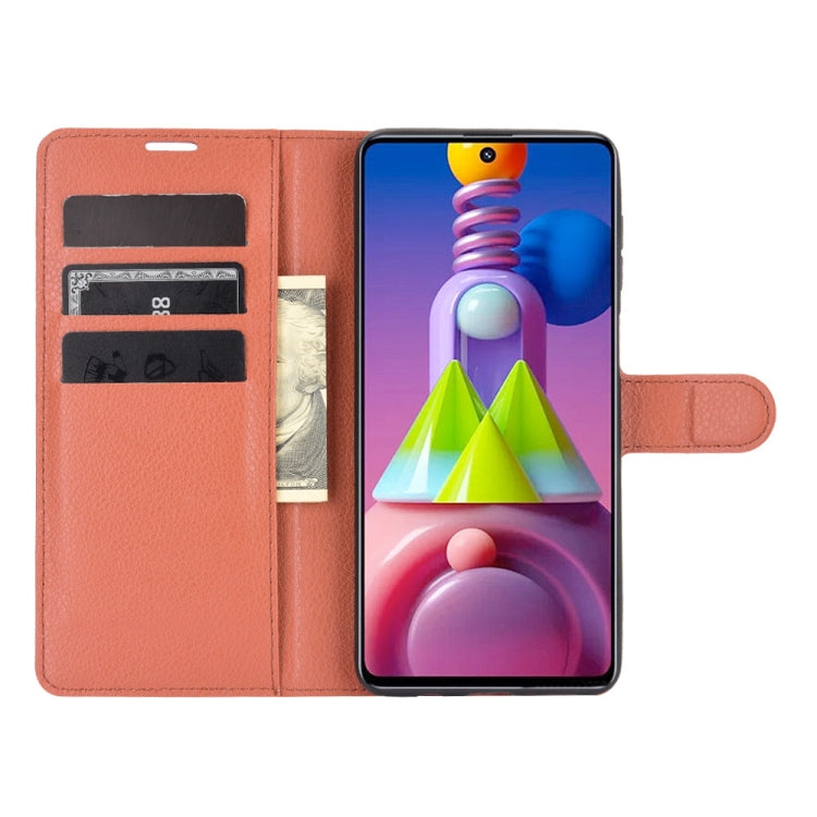For Samsung Galaxy M51 (Side Fingerprint) Litchi Texture Horizontal Flip Protective Case with Holder & Card Slots & Wallet