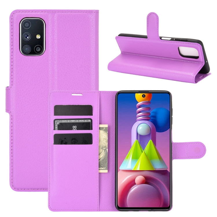 For Samsung Galaxy M51 (Side Fingerprint) Litchi Texture Horizontal Flip Protective Case with Holder & Card Slots & Wallet