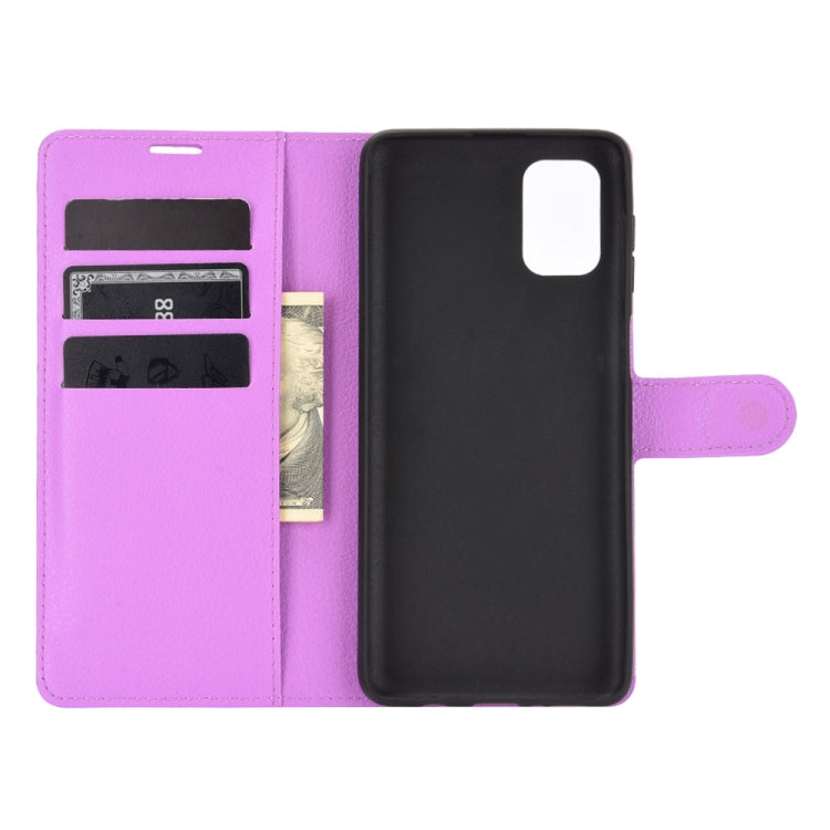 For Samsung Galaxy M51 (Side Fingerprint) Litchi Texture Horizontal Flip Protective Case with Holder & Card Slots & Wallet