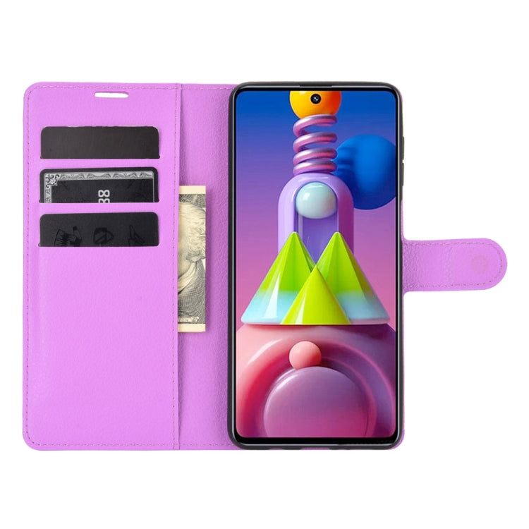 For Samsung Galaxy M51 (Side Fingerprint) Litchi Texture Horizontal Flip Protective Case with Holder & Card Slots & Wallet
