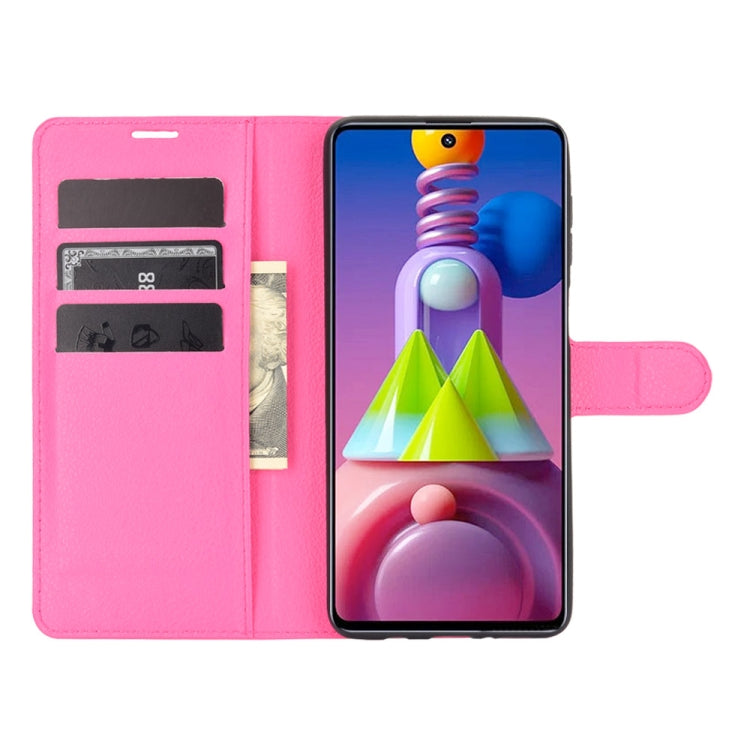 For Samsung Galaxy M51 (Side Fingerprint) Litchi Texture Horizontal Flip Protective Case with Holder & Card Slots & Wallet
