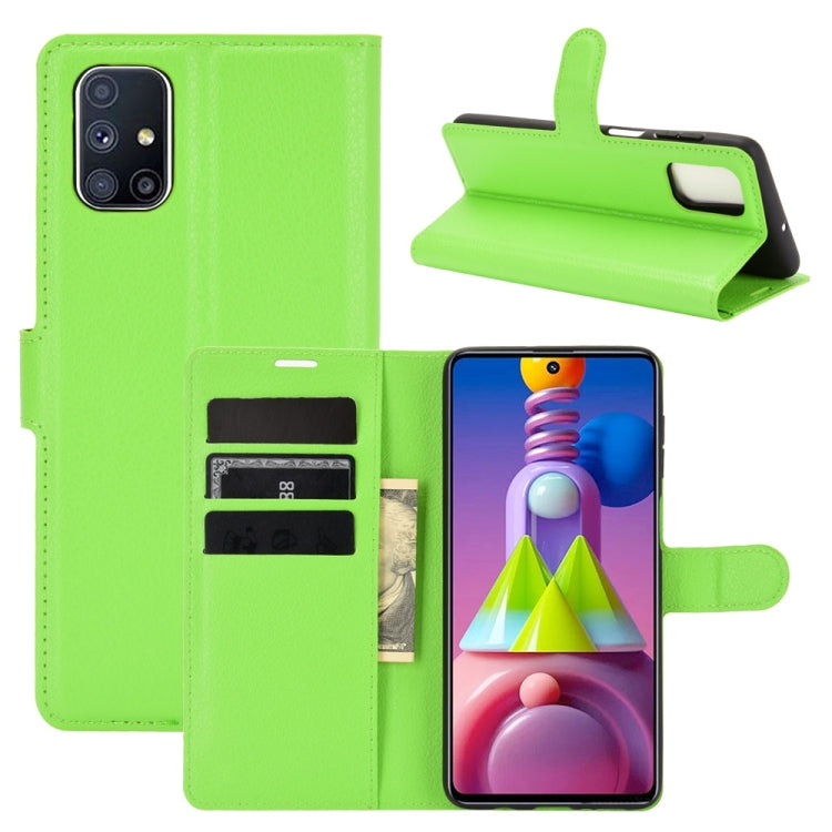 For Samsung Galaxy M51 (Side Fingerprint) Litchi Texture Horizontal Flip Protective Case with Holder & Card Slots & Wallet
