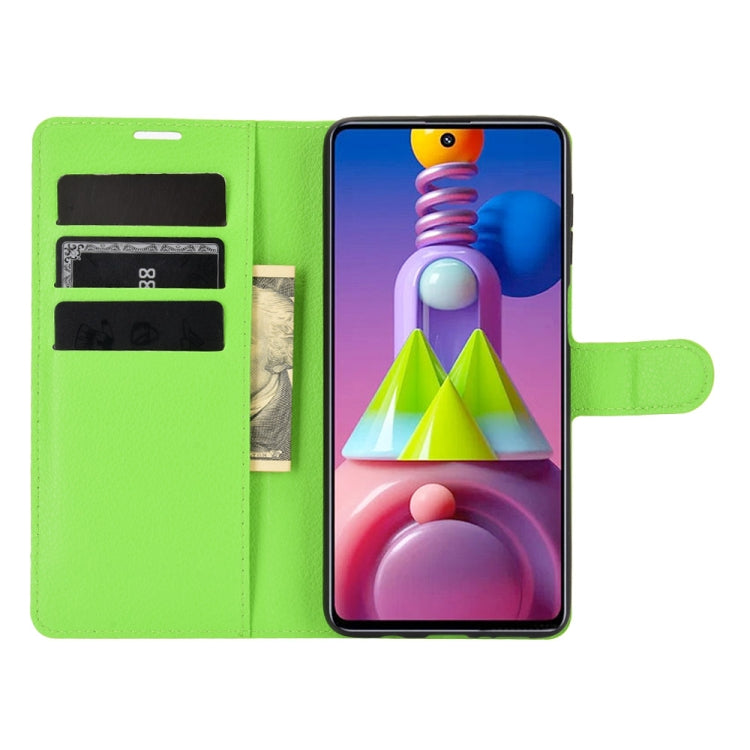 For Samsung Galaxy M51 (Side Fingerprint) Litchi Texture Horizontal Flip Protective Case with Holder & Card Slots & Wallet
