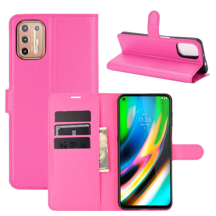 For Motorola Moto G9 Plus Litchi Texture Horizontal Flip Protective Case with Holder & Card Slots & Wallet
