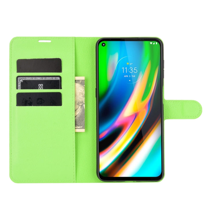 For Motorola Moto G9 Plus Litchi Texture Horizontal Flip Protective Case with Holder & Card Slots & Wallet