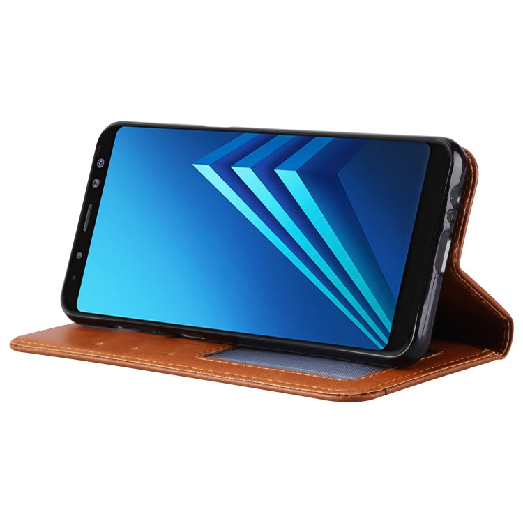 Knead Skin Texture Horizontal Flip Leather Case for Galaxy A8 2018, with Photo Frame & Holder & Card Slots & Wallet