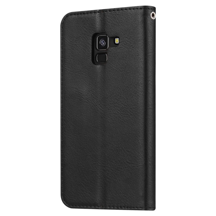Knead Skin Texture Horizontal Flip Leather Case for Galaxy A8+ 2018, with Photo Frame & Holder & Card Slots & Wallet