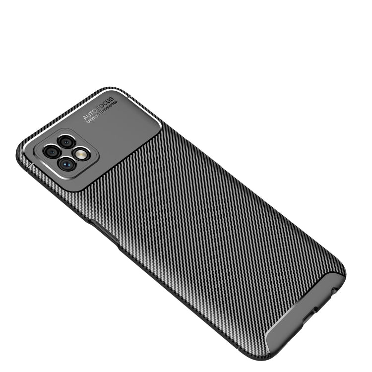 For Samsung Galaxy A42 Carbon Fiber Texture Shockproof TPU Case(Black)