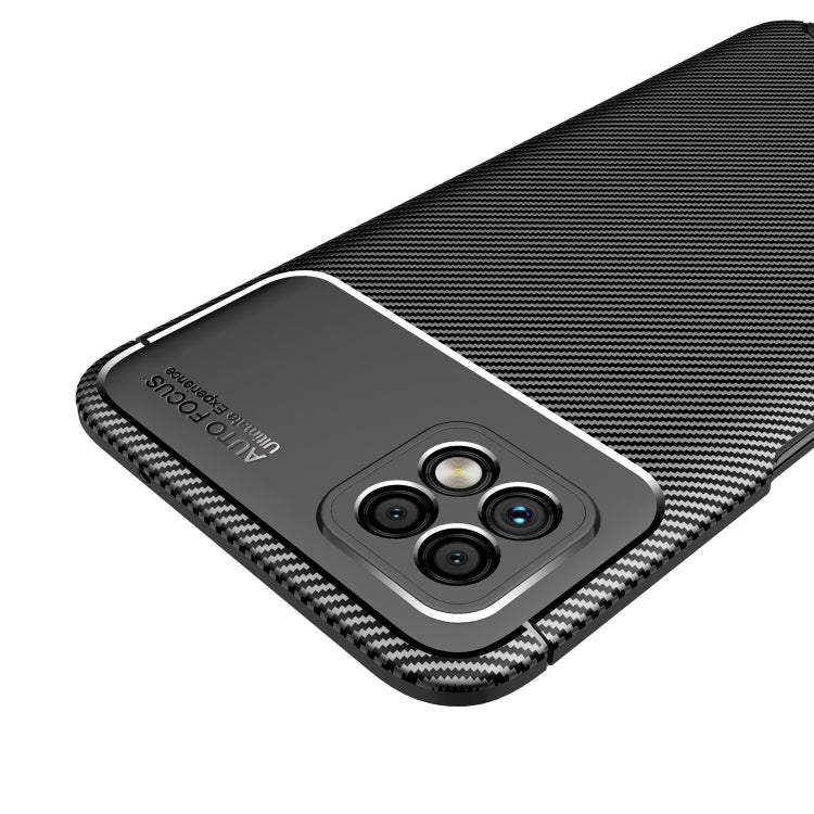 For Samsung Galaxy A42 Carbon Fiber Texture Shockproof TPU Case(Black)