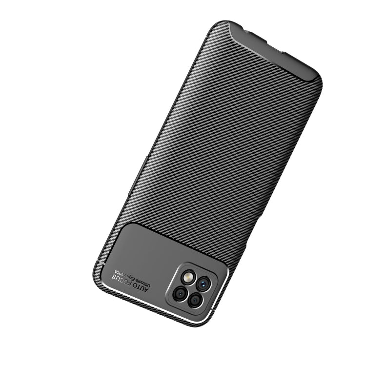 For Samsung Galaxy A42 Carbon Fiber Texture Shockproof TPU Case(Black)