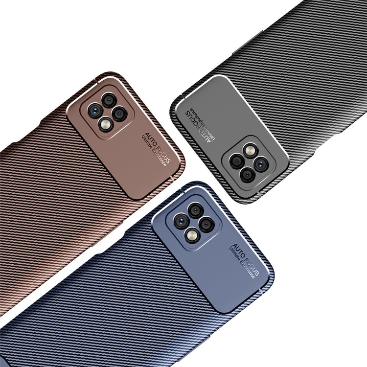 For Samsung Galaxy A42 Carbon Fiber Texture Shockproof TPU Case(Black)