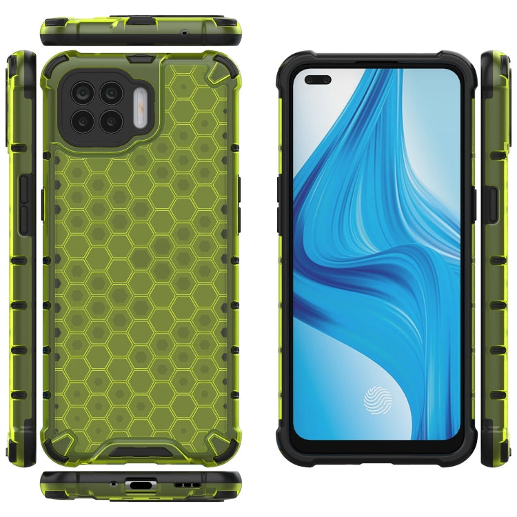 For OPPO F17  Shockproof Honeycomb PC + TPU Case