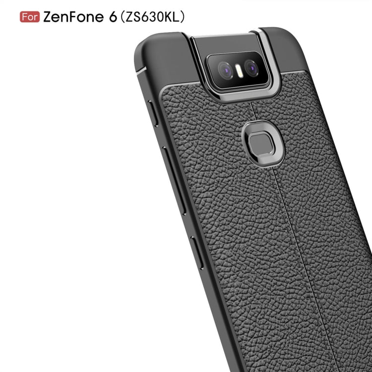 Litchi Texture TPU Shockproof Case for Zenfone 6ï¼ˆZS630KL)(Red)