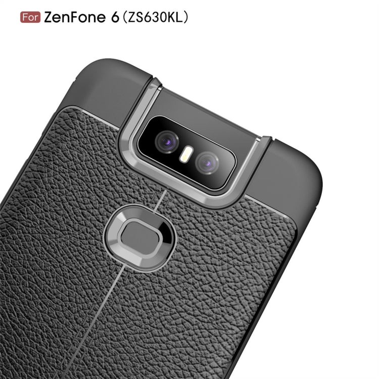 Litchi Texture TPU Shockproof Case for Zenfone 6ï¼ˆZS630KL)(Red)
