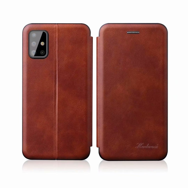 For Samsung Galaxy M51 Integrated Voltage Retro Texture Magnetic TPU+PU Leather Case with Card Slot & Holder