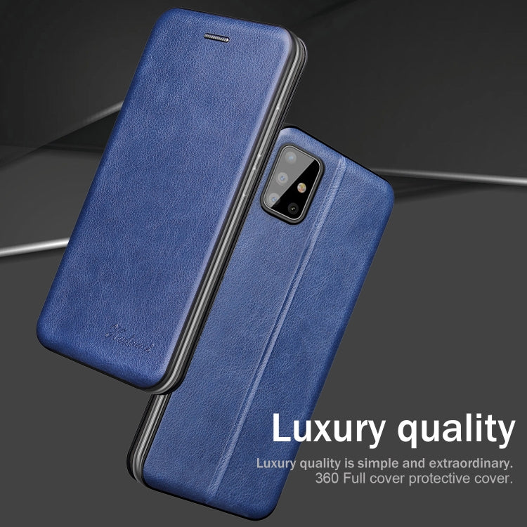 For Samsung Galaxy A41 Integrated Voltage Retro Texture Magnetic TPU+PU Leather Case with Card Slot & Holder