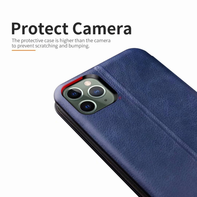 For iPhone 12 Pro Integrated Voltage Retro Texture Magnetic TPU+PU Leather Case with Card Slot & Holder