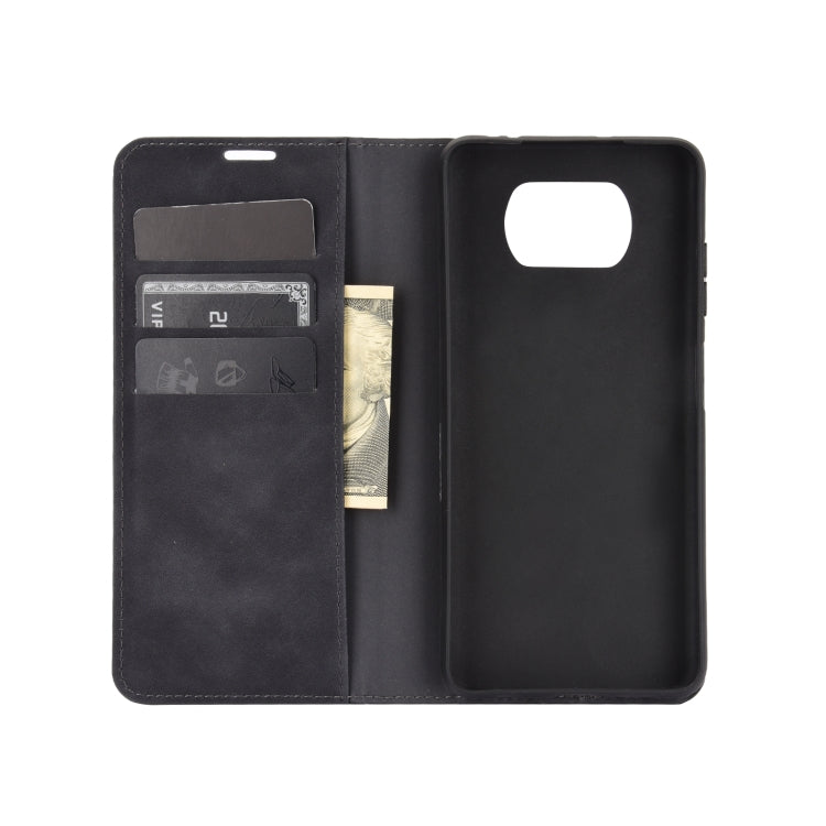 For Xiaomi Poco X3/X3 NFC Retro-skin Business Magnetic Suction Leather Case with Holder & Card Slots & Wallet
