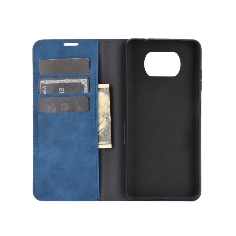 For Xiaomi Poco X3/X3 NFC Retro-skin Business Magnetic Suction Leather Case with Holder & Card Slots & Wallet