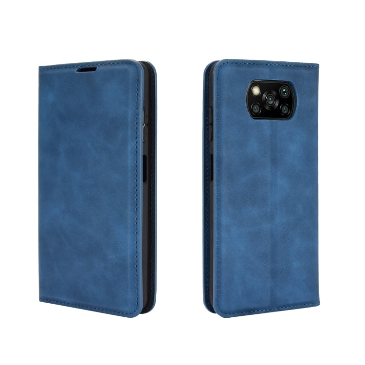 For Xiaomi Poco X3/X3 NFC Retro-skin Business Magnetic Suction Leather Case with Holder & Card Slots & Wallet