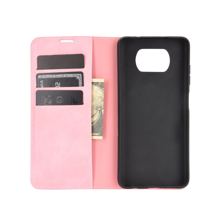 For Xiaomi Poco X3/X3 NFC Retro-skin Business Magnetic Suction Leather Case with Holder & Card Slots & Wallet